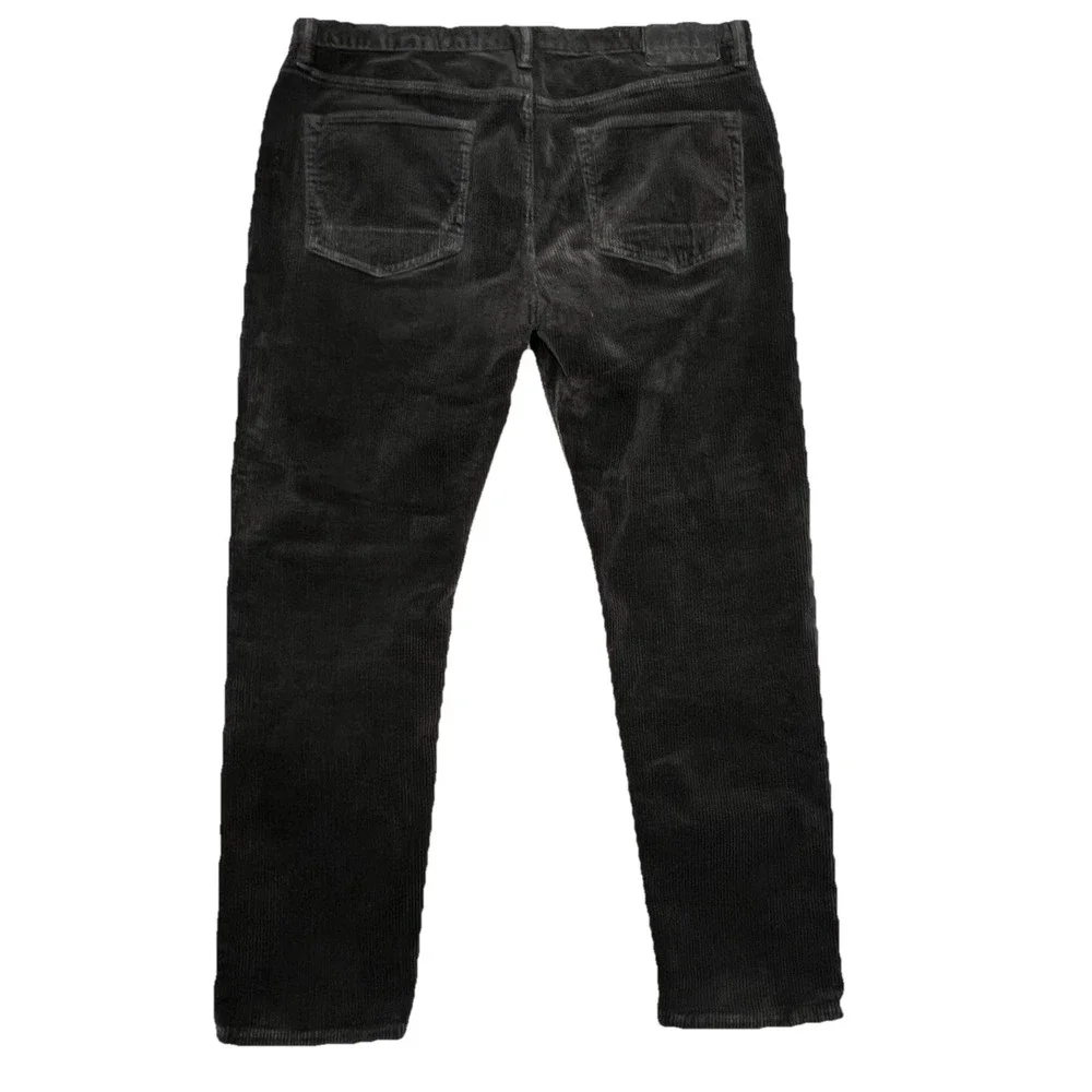 AllSaints Dean Black Grey Corduroy Pants Mens 36(Measures 36x26) Slim Crop